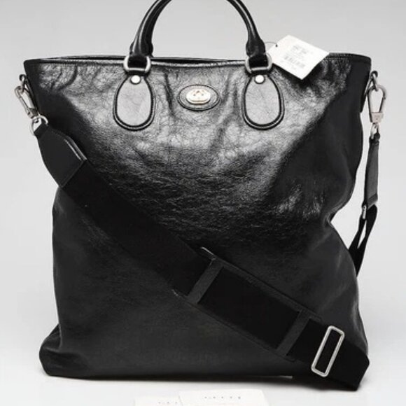 Gucci Black Textured Leather Morpheus Militare Crossbody Tote Bag - Picture 10 of 10